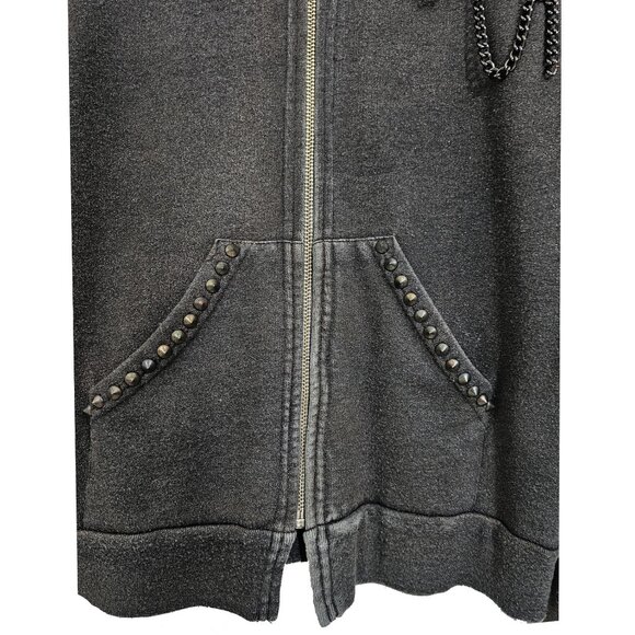 Shimmering Chains Girl's Sparkly Gray Hoodie - Picture 5 of 7